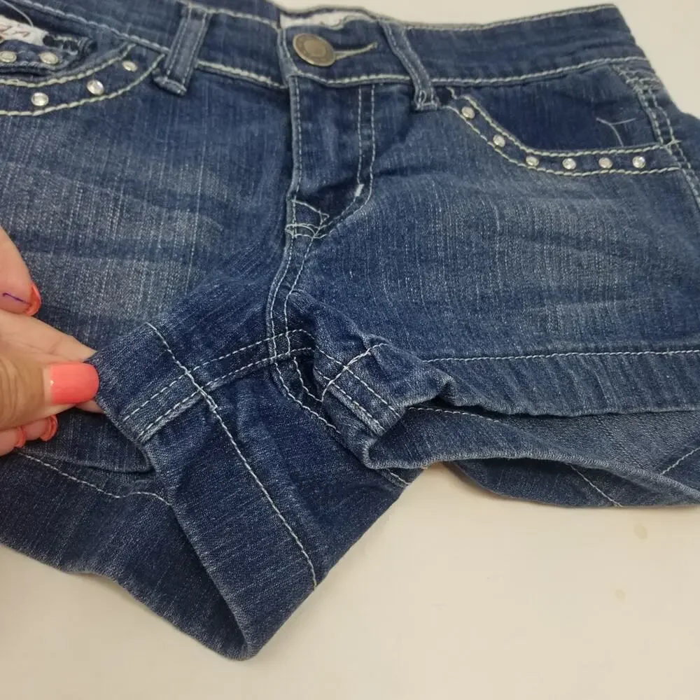 Saza Denim Shorts Short Shorts Low Rise Cutoffs ‎ Hipster Juniors Size 3
